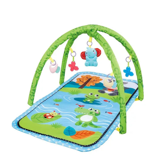 tapis d'eveil avec arches et modules modèle renouille verte