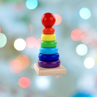 WoodenToys™ - Tour arc - en - ciel - ABC Bébé